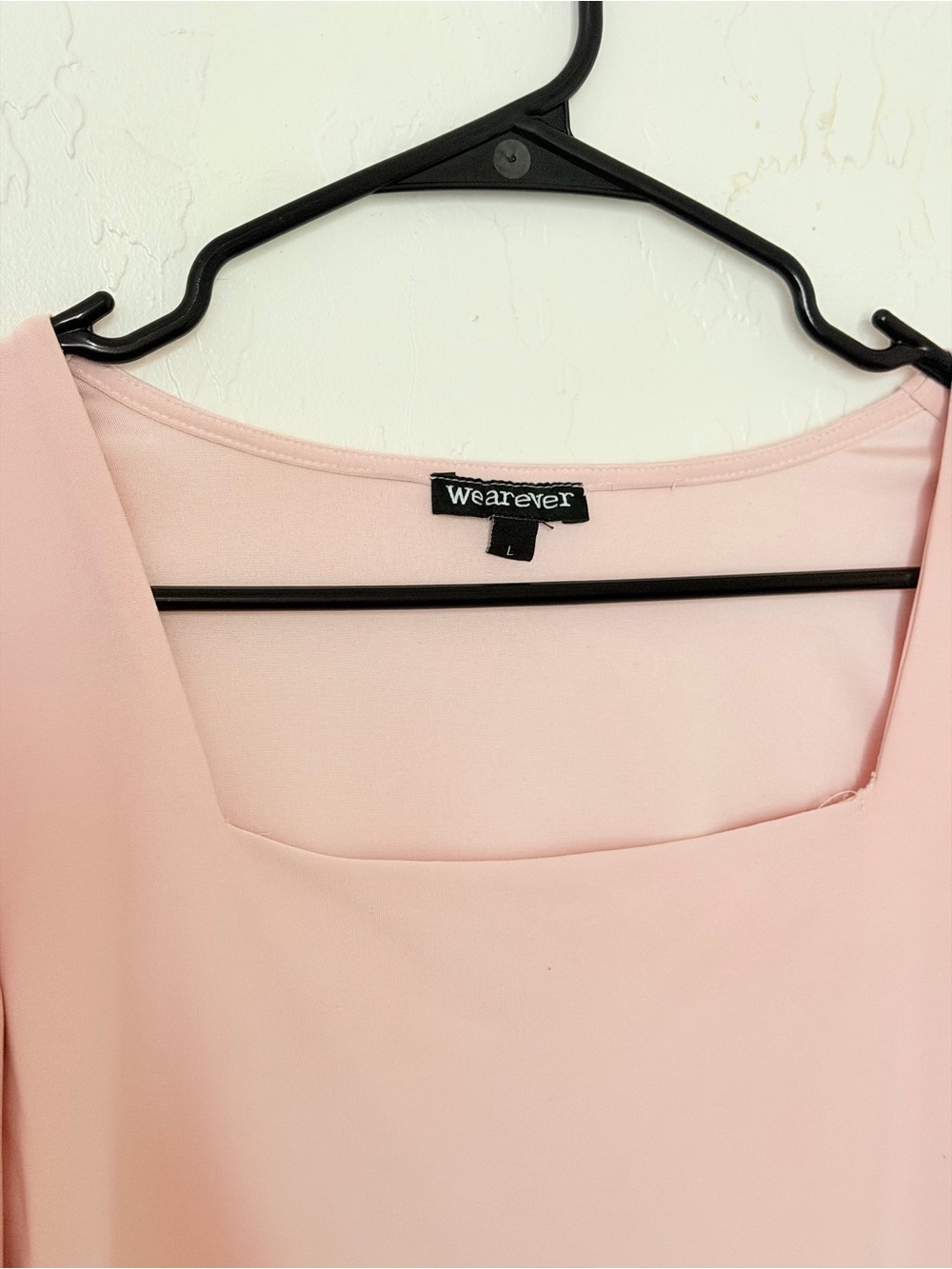 Women's Long Sleeve Square Neck Bodysuit - Blush Pink - Picture 3 of 5